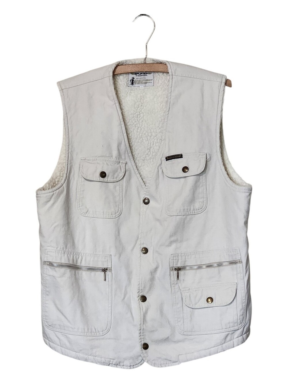 Vintage Japanese Spurtion Sherpa-Lined Utility Vest Large